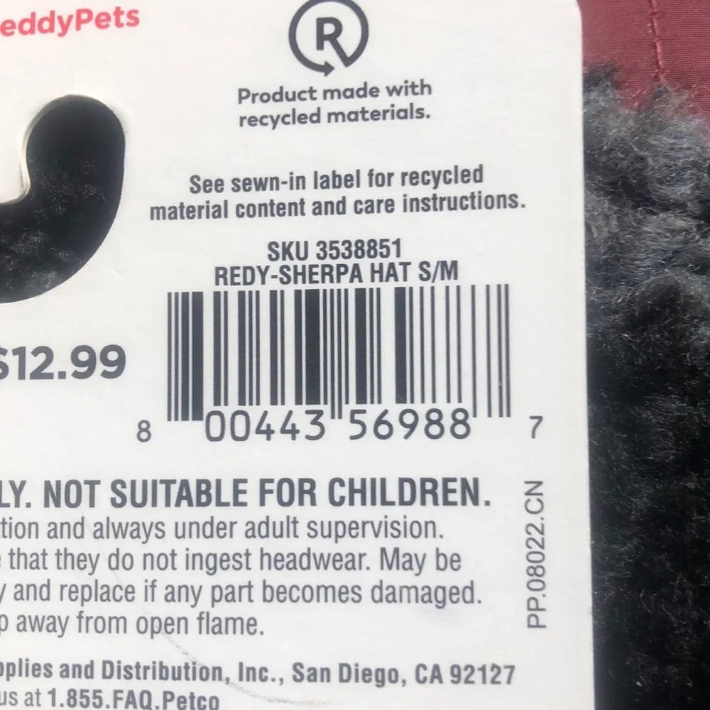 NWT Sherpa Reddy Hat Cap Dog XS/S